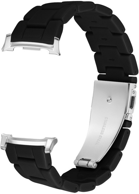 더조은셀러 갤럭시워치8 44 40 클래식 호환 커넥프리 컬러체인 스트랩 시계줄 밴드, 블랙