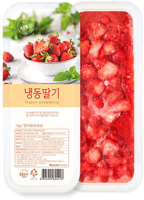 [냉동] 복음자리 가당 트레이딸기 1kg (5개) / 스무디 에이드 빙수 디저트, 5개, 1kg(1개)