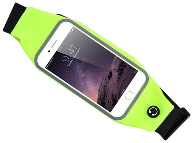 스포츠 러닝벨트 플립밸트 물놀이 핸드폰 수납 허리 가방 소형 / 대형, 형광, 1개