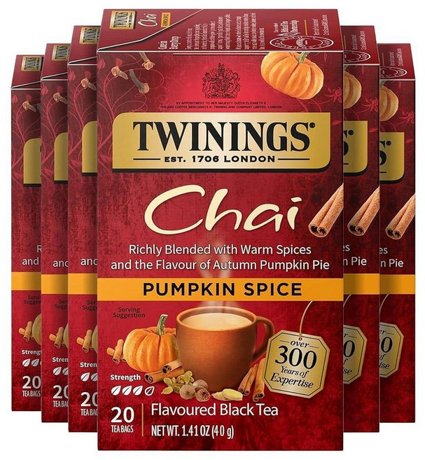 Twinings of London 퓨어 카모마일 허브 티백 20개6개 팩 238487, 20개(6개입)