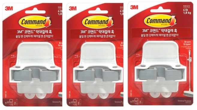 3M 코맨드 막대걸레 훅, 혼합 색상, 3개