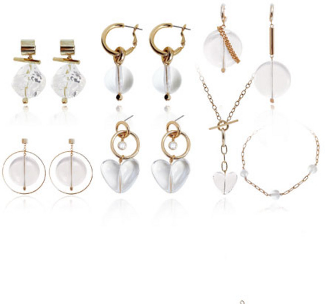 여자 아크릴 컬러 귀걸이 팔찌 목걸이 주얼리