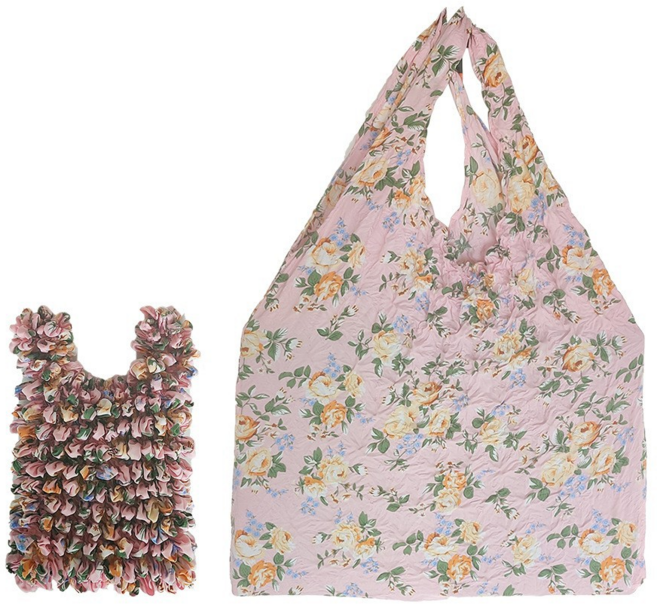 요술 주름 장바구니 주름 에코백 매직백 시장가방 러브하우스, 2개, 5