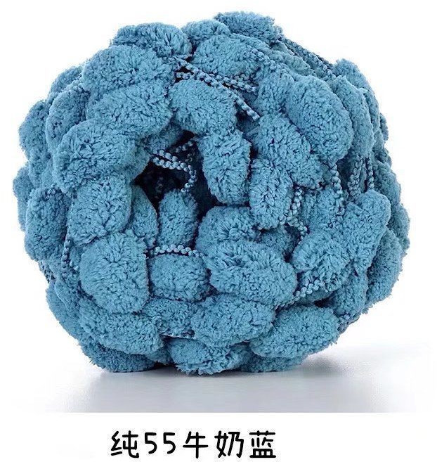 大球球毛線 手工DIY粗毛線, 1個, 牛仔藍 搭配奶白超好看 ,一團的價格
