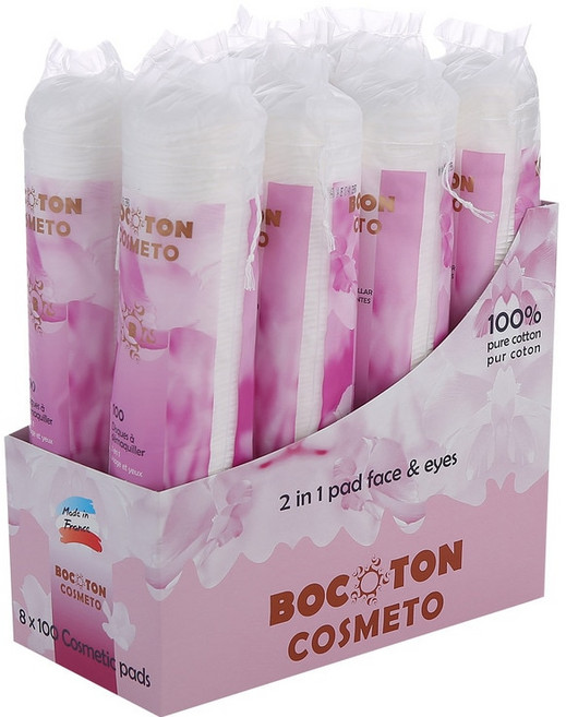 보코통 코스메토 화장솜 100매 x 8팩 화장솜 오가닉 스킨팩 엠보싱 도매, 8개