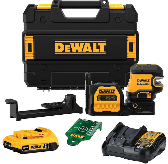 디월트 DEWALT 20V/12V MAX 레이저 레벨 크로스 라인 및 5 스팟 레이저 그린 베어 툴만 포함 (DCLE34520GB) 273877, 5 Spot/Cross Line Tool Only, 1