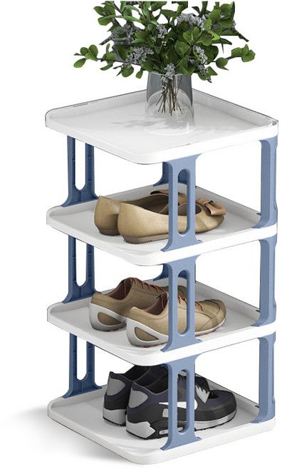 디모어 투톤 다용도 신발장 정리대, 화이트블루, 4단, 1개