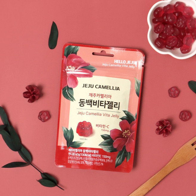 제주 카멜리아 동백 비타 젤리 제주기념품 간식 여행선물, 1개, 40g