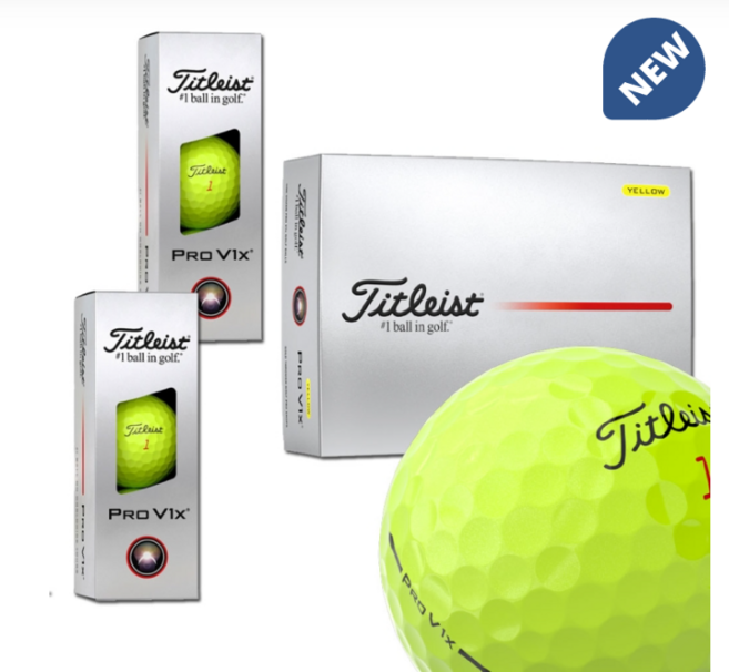 타이틀리스트 2025 PRO V1X 더즌 골프공 4피스, 옐로우, 6개입, 1세트