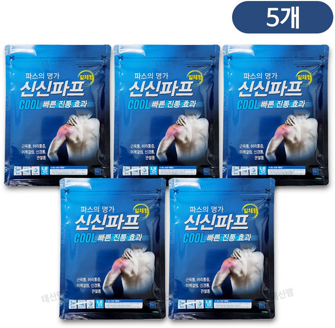 신신제약 신신파프 일체형 쿨파스 대형, 5개