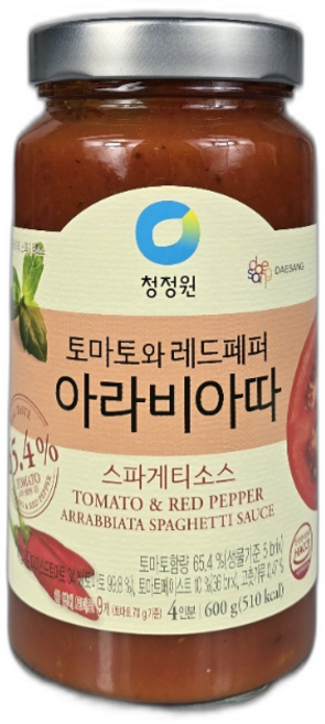 청정원 아라비아따 스파게티 소스, 600g, 2개