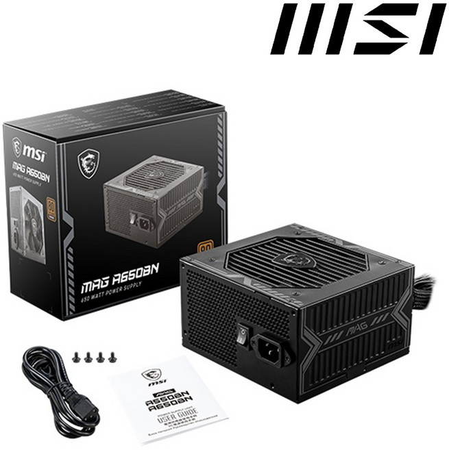 MSI 정격 650W ATX 컴퓨터 PC 파워서플라이 MAG A650BN 80PLUS 브론즈, MSI MAG A650BN 80PLUS 브론즈