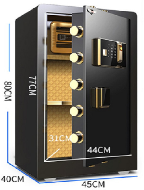 탑퀄리티 특수합금 가정용 금고 지문인식 암호 도난 방지 세이프, 80x45x40(비번+지문), 골드