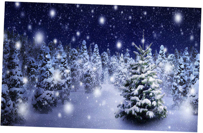 크리스마스 트리 눈 덮인 하늘 태피스트리 벽걸이 장식 요가 비치 매트, 폴리 에스터, E