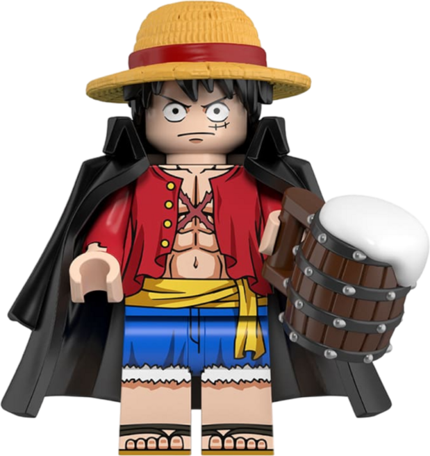 원피스(ONEPIECE) 해적왕 애니메이션 캐릭터 브릭미니피규어 컬렉션 취미/수집/장식/컬렉션용 커스텀 호환 블록피규어 8종 시리즈 VER.10, 1개, OPC-1001. 몽키 D. 루피
