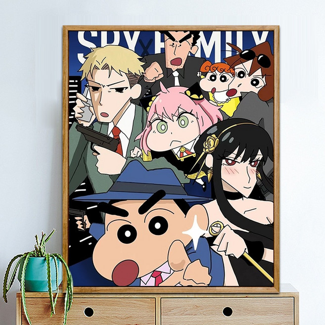 짱구 그림 그리기 캐릭터 유화 세트 컬러링북, 내부프레임그림판+물감+붓, 1개