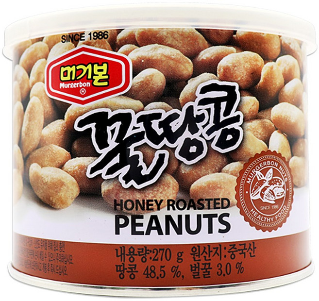 [BIGHAND] 머거본 꿀땅콩 캔 대용량 270g, 1개
