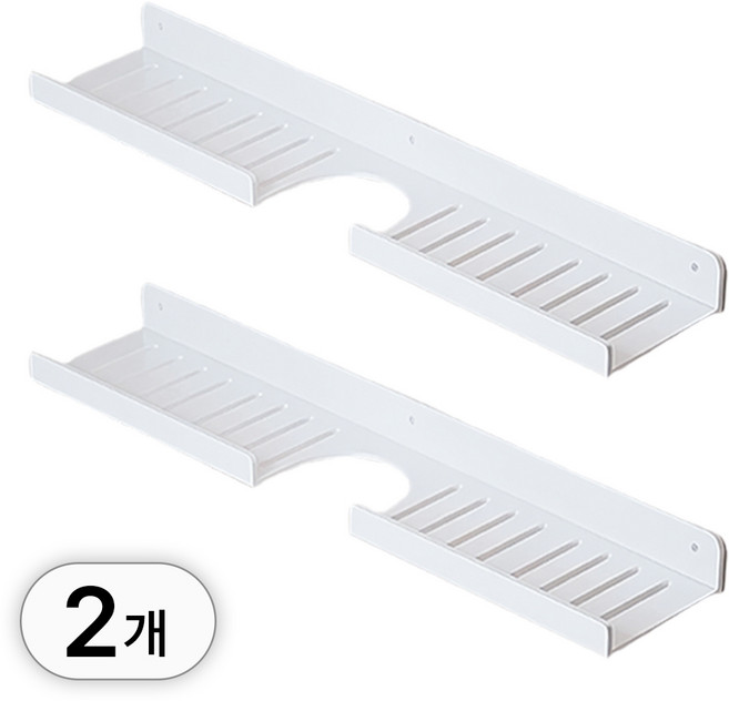 투데이리빙 1+1 60cm 무타공 와이드 욕실 선반 싱크대 세면대 수납 정리 다용도 거치대 씽크대 걸이 받침 물빠짐 배수 받침대, 2개, R98586W(화이트