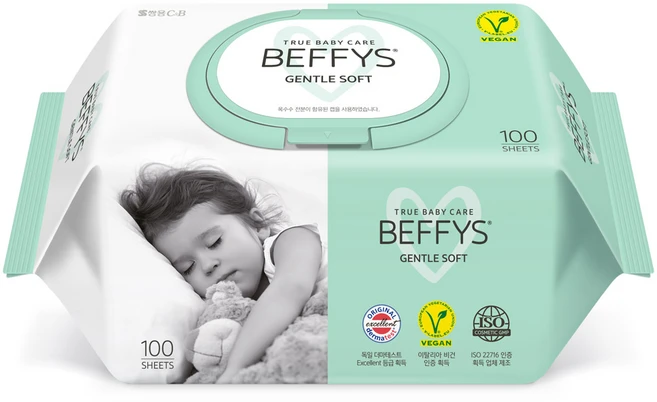 베피스 아동용 젠틀 소프트 물티슈 캡형, 60g, 100매, 1개 - 쿠팡
