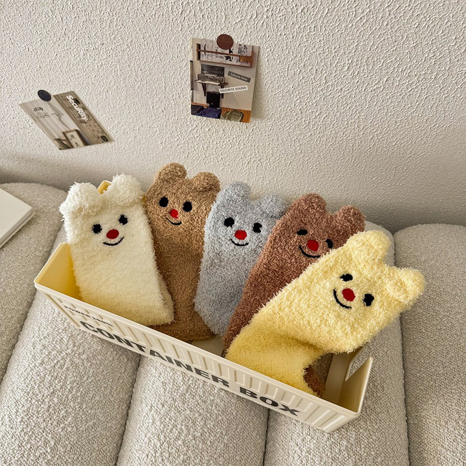 그레이스 여성 미끄럼방지 수면양말 논슬립 털빠짐 없는 수면양말 임산부 수면양말 무압박 숙면양말5컬레