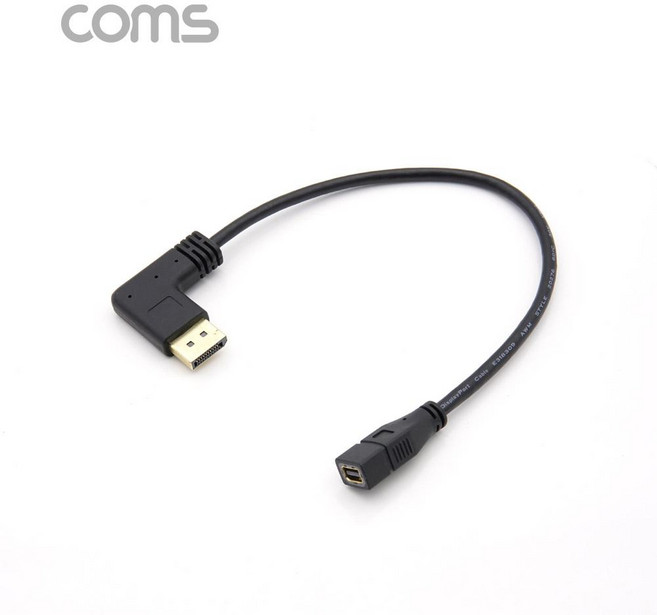 디스플레이 포트 젠더 변환 DP M 우향꺾임 Mini DP F 30cm ND898, 1개