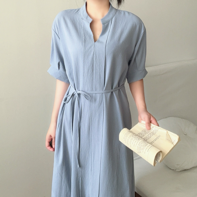 MUMUM 빅사이즈 오피스룩 롱 원피스 여름 하객룩 셔츠 원피스