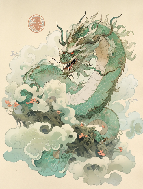 우주기운 청룡 우드 조각퍼즐 갑진년 용띠 12간지 성공 건강 액막이 수호신 용 어르신 효도선물 풍수 전통화 컬렉션 그림퍼즐 집콕취미 8종, 상운 속 수호신수 청룡 퍼즐선택6, 500피스, 1개