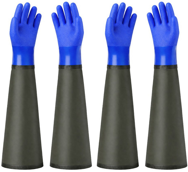 아띠꼴로 어깨 고무장갑 방수 코팅 수산 긴장갑 미나리 대게 킹크랩, FREE(one size), 밴딩기모없음, 2세트