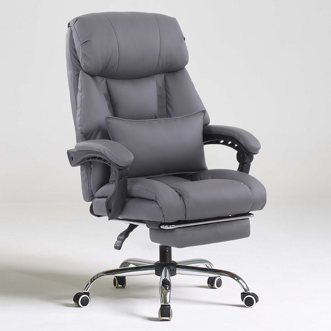 메들리 침대형 리클라이너 중역 컴퓨터 사무용 사무실 의자, 그레이(GRAY)