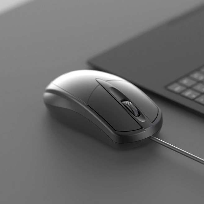 지오맥스 무소음 USB 유선 마우스, 블랙, GM-Y1100