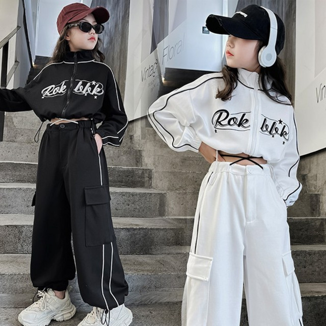 클로이클로젯 록키 주니어 여아 초등학생 크롭점퍼 데일리 캐쥬얼 상하복 댄스복