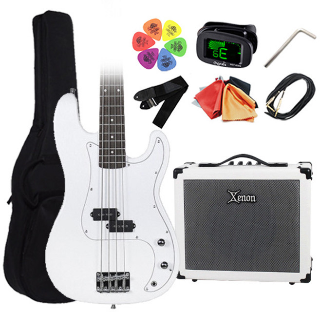 아스터 AJ-40 + 제논 SX-15B 입문용 베이스기타 앰프 조합상품, AJ-40WH(화이트)+SX-15B(화이트), 1개