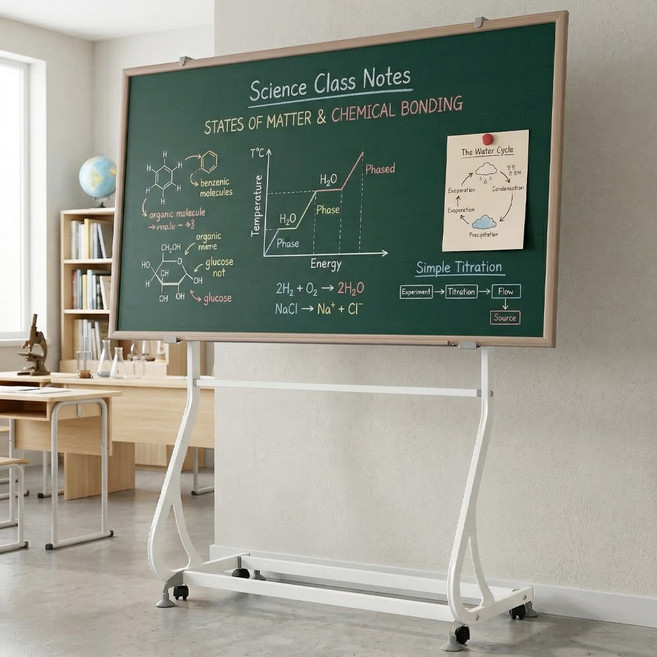 (주)토탈하얀칠판 물백묵 자석보드+S라인스탠드세트 (메플우드), 메플우드