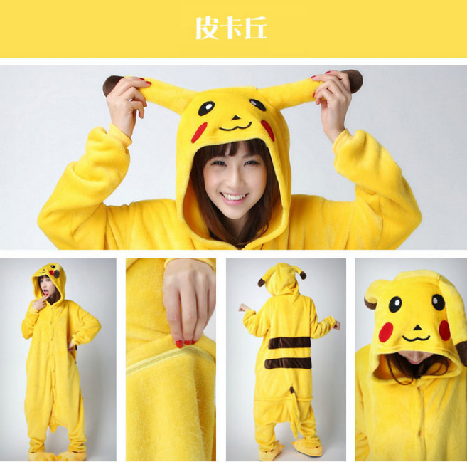 Yellwell귀여운 동물 후드 잠옷 따뜻한 플러시 원피스 코스튬LYT