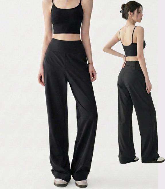 오너백 여자 와이드핏 깔끔한 요가바지 사계절 팬츠