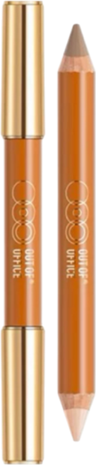 OUT OF OFFICE 雙頭修容筆 OOO 蠟筆立體高光啞光提亮鼻影遮瑕, 亮膚色+水泥灰, 1個