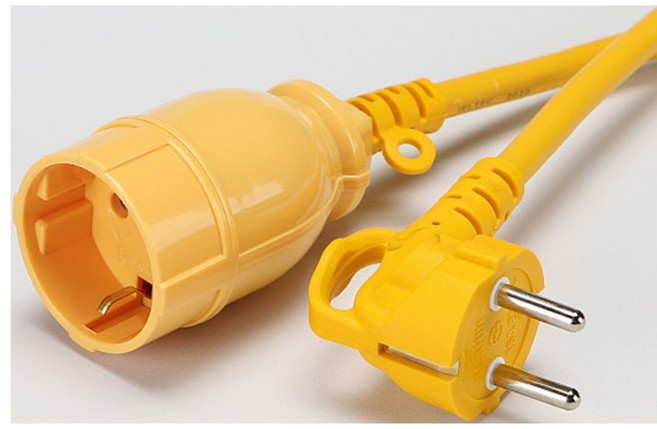 개별멀티탭 1구 연장코드선1.5SQ 10호(5M), 1개, 노랑, 5m