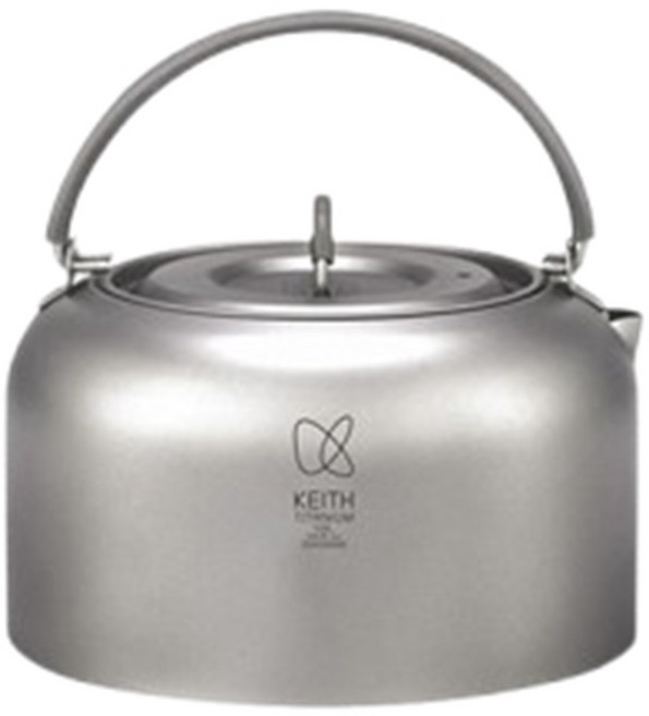 【野道家】Keith 鎧斯 純鈦茶壺 Ti3901 輕量便攜 戶外露營茶具 1公升, 鈦色, 1個, 1000ml