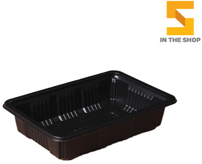 PP 실링용기 JH 12184 블랙 1500개 일회용 배달 포장용기, 1개