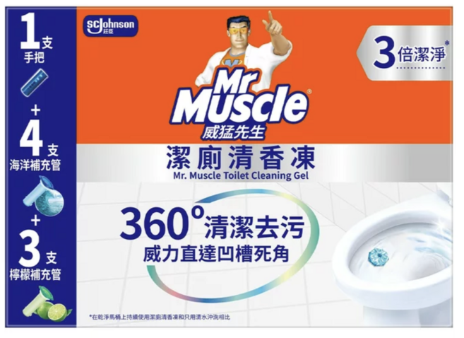 威猛先生潔廁清潔香凍 360度清潔 長效清新 多種香味選擇, 266g, 1箱
