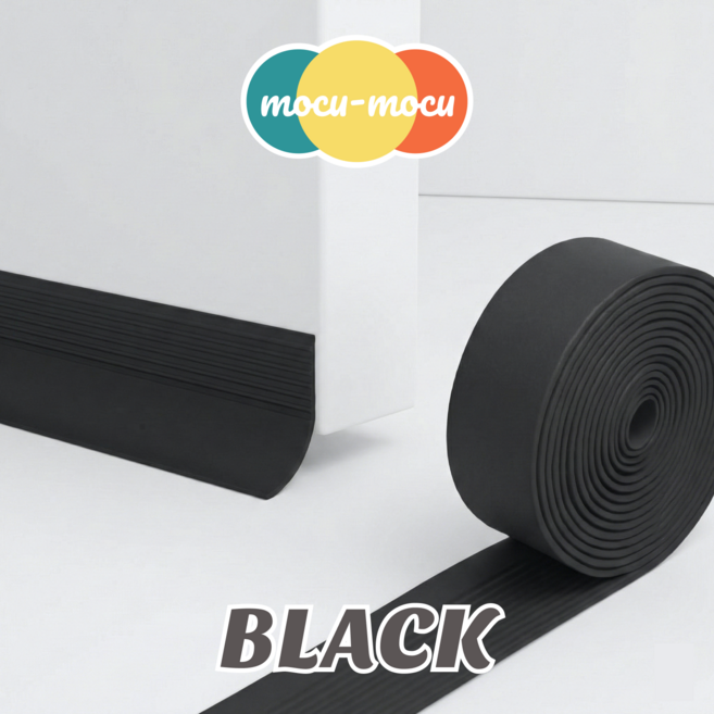 모꾸모꾸 PVC 문풍지 상가유리문 현관문 바람막이 (검정색/고급형), 1개