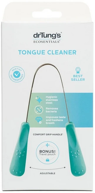 DrTung의 스테인리스 혀 스크레이퍼 - 성인 를 위한 클리너 상쾌함을 도와주며 편안한 그립 핸들 사용이 간편하며 여행용 케이스 포함 스틸 1팩, DrTung's 스테인리스 혀 스크레이퍼 - 성인, 아 - 쿠팡