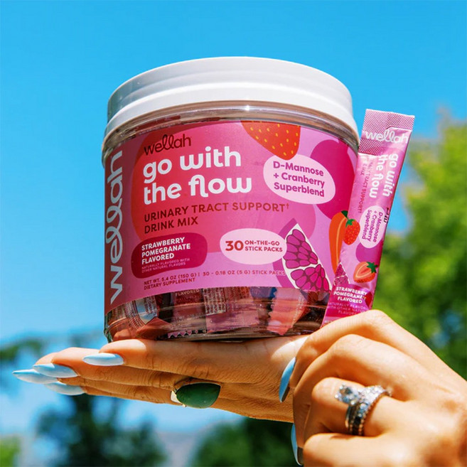 웰라 크랜베리 유산균 식물성 블렌드 (D-만노스 함유) 30팩 딸기석류 1병, 150g, 30회분