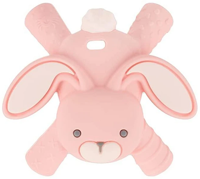 Itzy Ritzy - Ritzy 어금니용 치발기 - 아픈 잇몸 마사지 및 등 어금니에 도달 - 다양한 질감과 유연한 디자인의 실리콘 아기 치발기 장난감 - 3개월 이상 치발기, 토끼 - 쿠팡