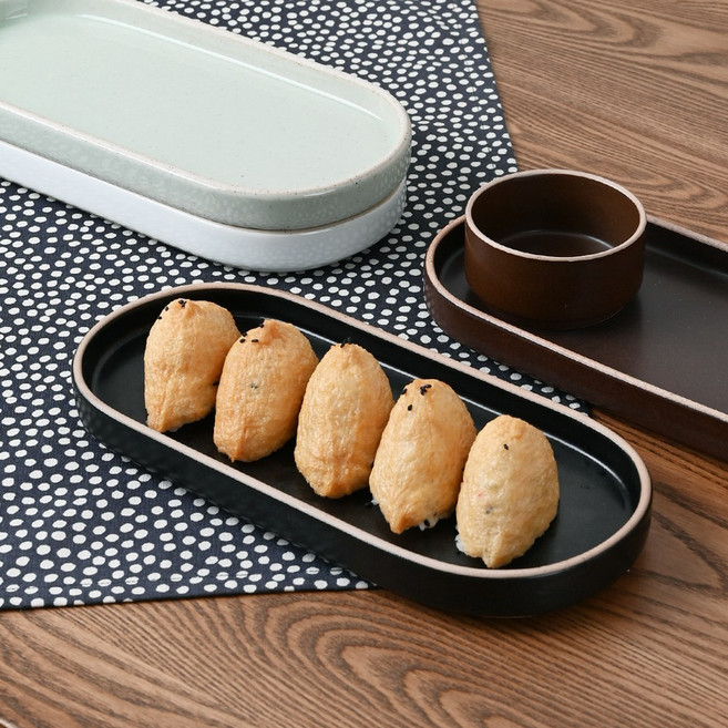 에라토 옳음 타원 접시 25cm 4종1택, 옳음 타원접시[흑색], 1개