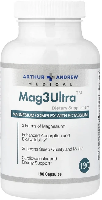 단백질 비타민 철분 마그내슘 칼슘 Arthur Andrew Medical Mag3Ultra™ 캡슐 180정 고루고루섭취해주세요, ArthurAndrewMedicalMag3Ultra캡슐, 1개 - 쿠팡