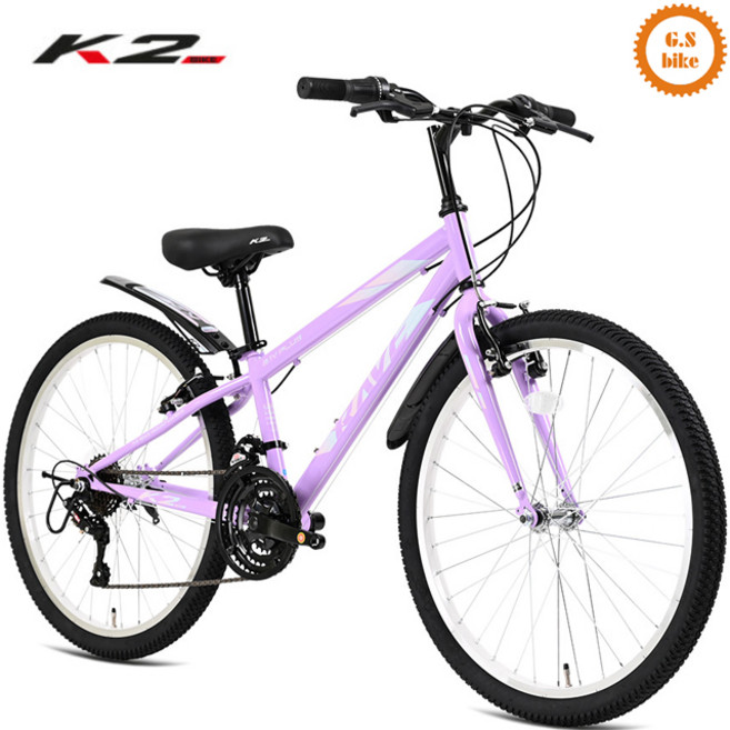 2025 케이투바이크 초등학생 MTB자전거 레이브GS주니어 24인치 21단 조립구매시 사은품 증정, 1개, 156.5cm, 퍼플 완조립+5종사은품