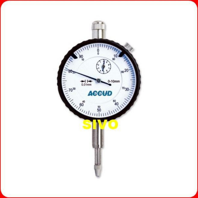 ACCUD 百分錶 10mm / 0.01mm 精密量測儀器 可搭配量測台, 1個, 223-010-12 平蓋