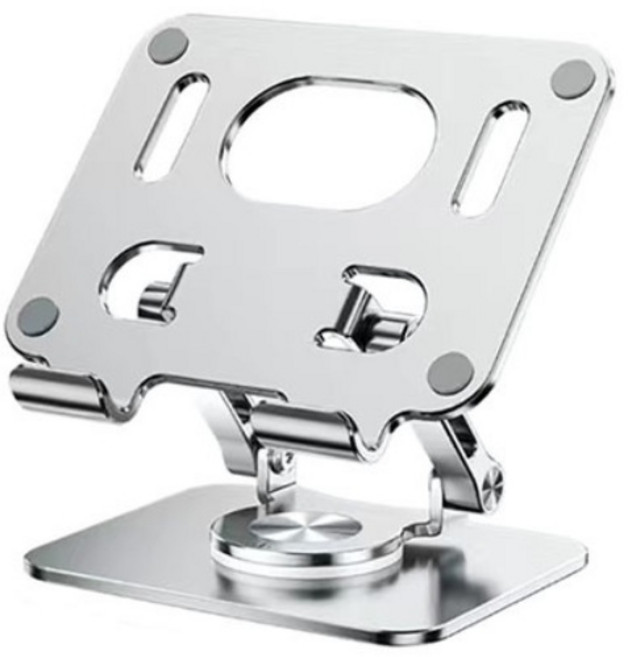 와이피 항공우주 등급 초경량 알루미늄 합금 소재 360도회전 접이식 휴대용 태블릿 갤럭시탭 아이패드 스탠드 거치대, 실버