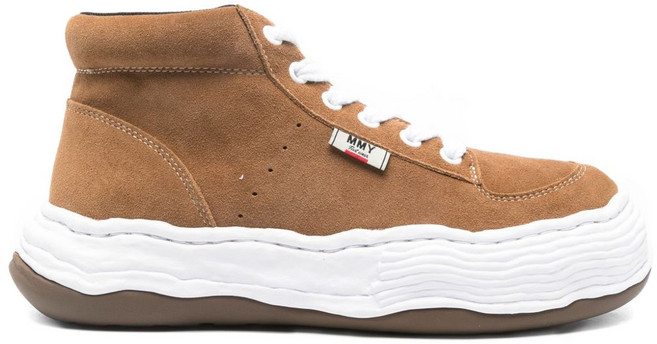 메종미하라야스히로 올리버 스웨이드 하이탑 스니커즈